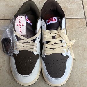 Nike Air Jordan 1 Low OG SP Travis Scott Reverse Mocha sneakers.